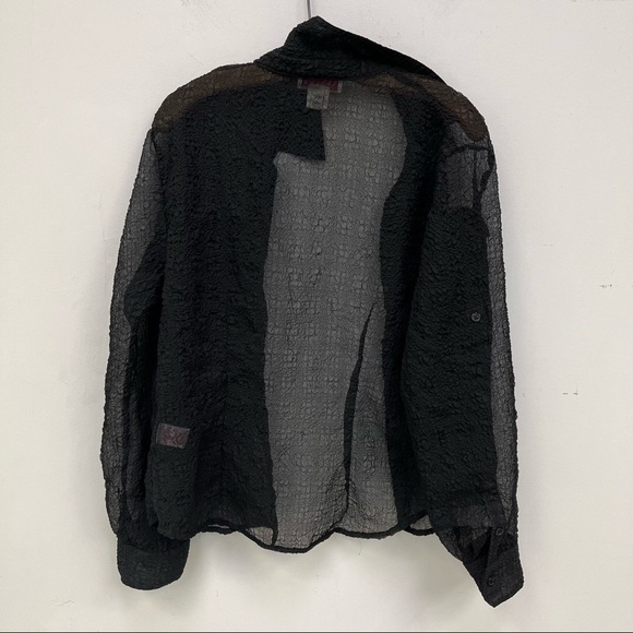 Vintage Nine West Sheer Gauzy Button Down - Picture 4 of 6